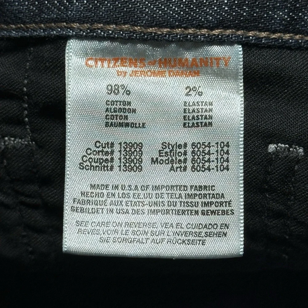 Citizens of Humanity Sid Straight Jeans 34x30 Relaxed Fit Stretch Denim USA Made